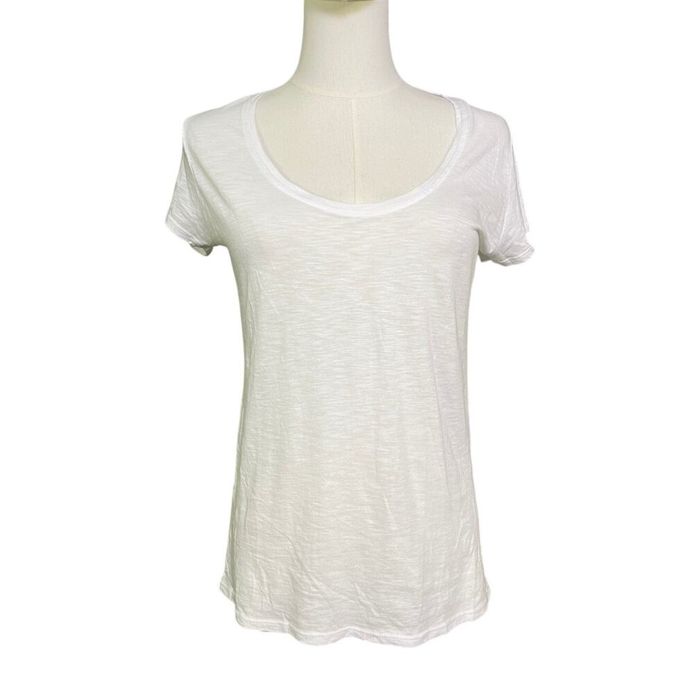 Marine Layer Tissue Tee Small White Supima Cotton Modal Lightweight Scoop Neck